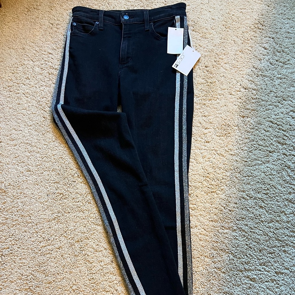 Joes Jeans Black with Metallic SilverSide Stripe Women's Size: 25 MSRP: $139 - Picture 7 of 7